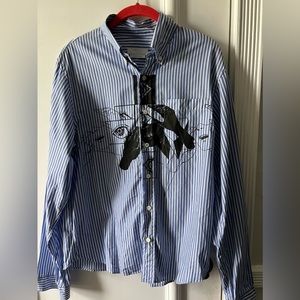 PRADA blue stripped eye shirt